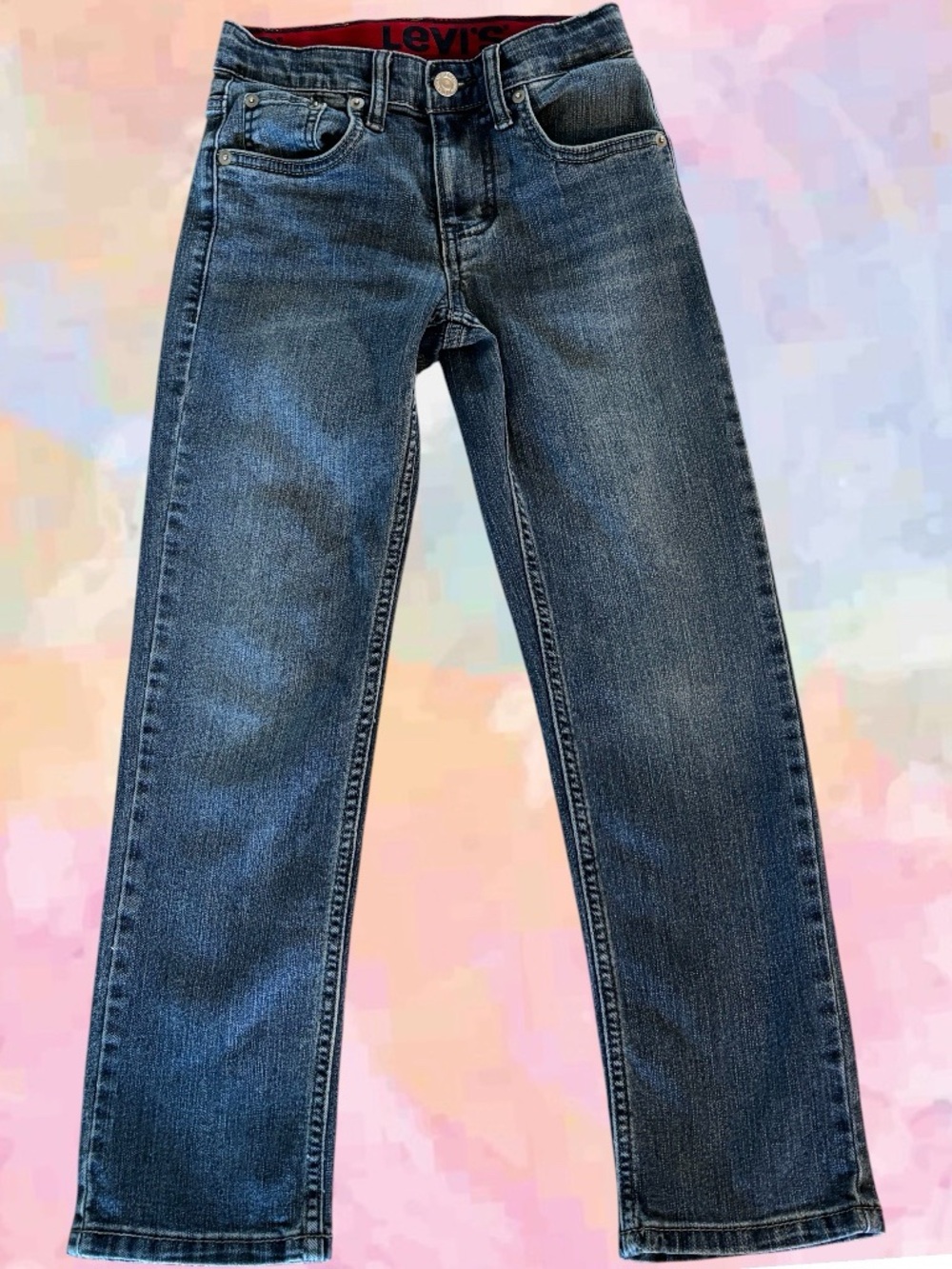 👛(ANY 2/$25) LEVI’S 514 Blue Denim Jeans 8 Reg VIDEO
